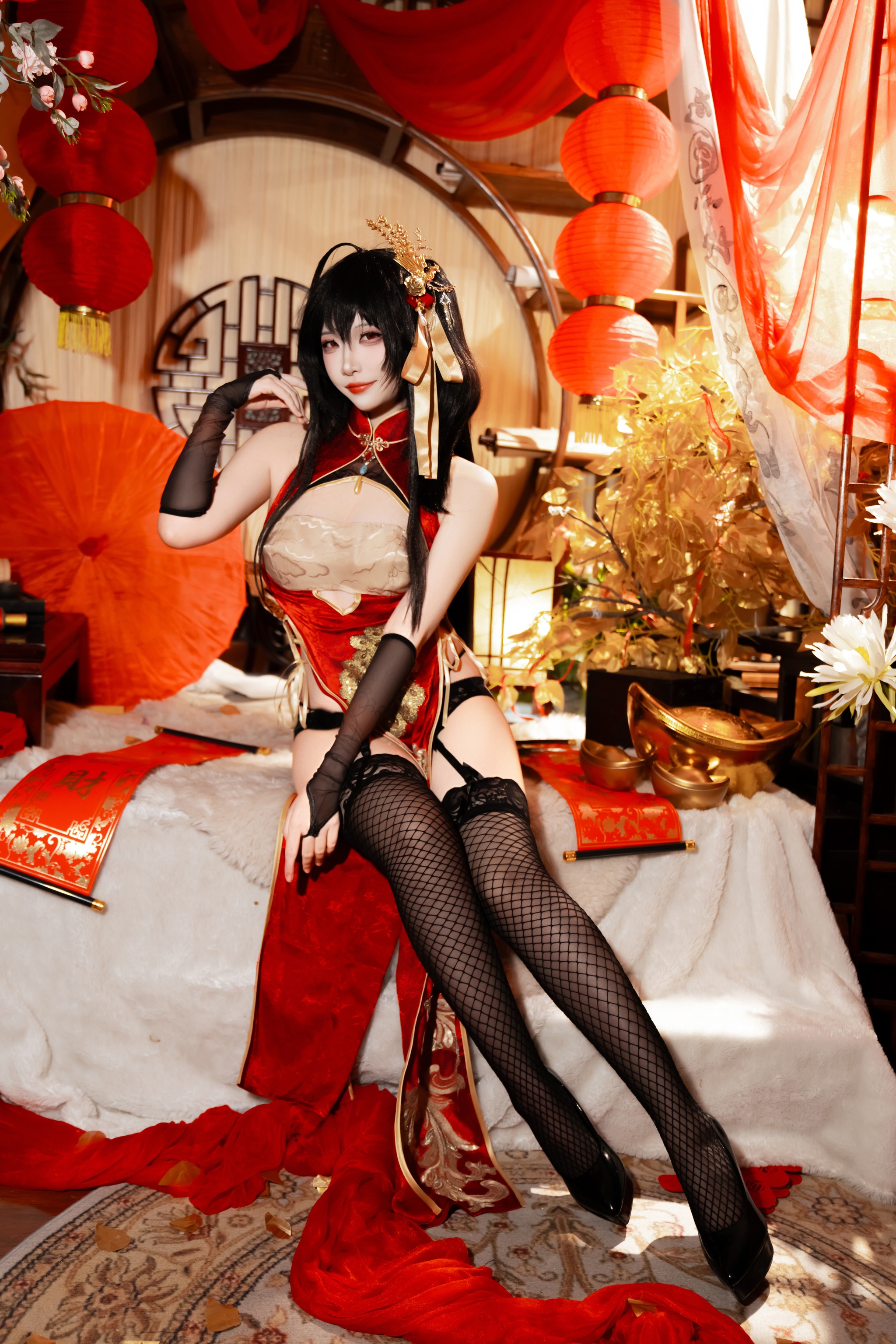 图片[1]-二佐Nisa – NO.235 碧蓝航线 大凤旗袍[38P]-XikXak
